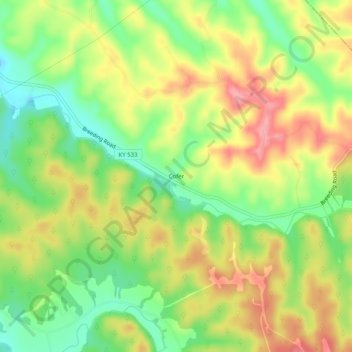Cofer topographic map, elevation, terrain