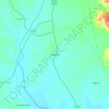 Kaluthara topographic map, elevation, terrain