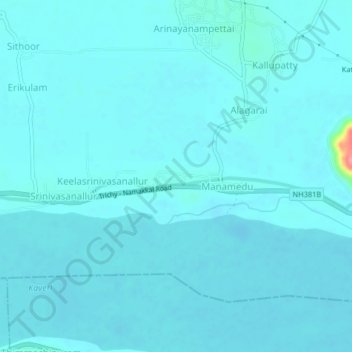 Kodiyampalayam topographic map, elevation, terrain