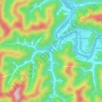 Turkey Creek topographic map, elevation, terrain