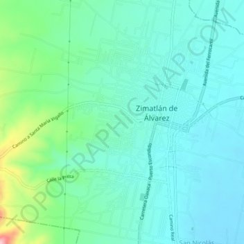 Colonia el Pajarito topographic map, elevation, terrain