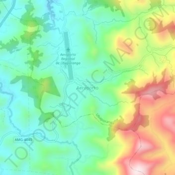 Aeroporto topographic map, elevation, terrain