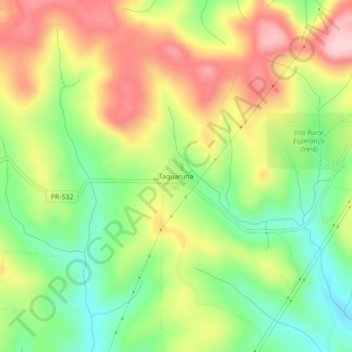 Taquaruna topographic map, elevation, terrain