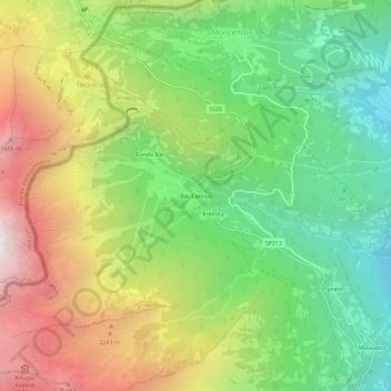 Bar Cenisio topographic map, elevation, terrain