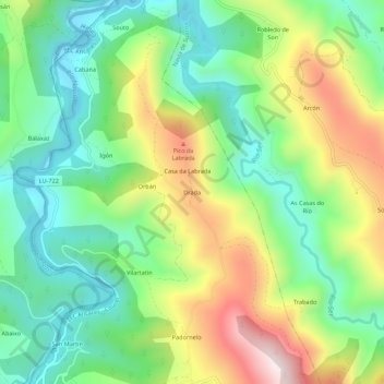 Drada topographic map, elevation, terrain