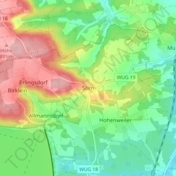 Stirn topographic map, elevation, terrain