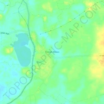 Tronoh Mines topographic map, elevation, terrain