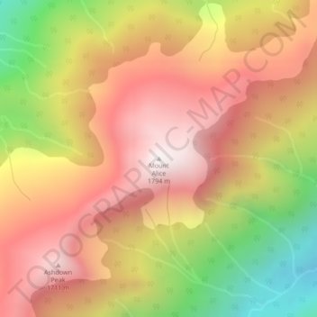 Mount Alice topographic map, elevation, terrain