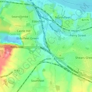 Springhead topographic map, elevation, terrain