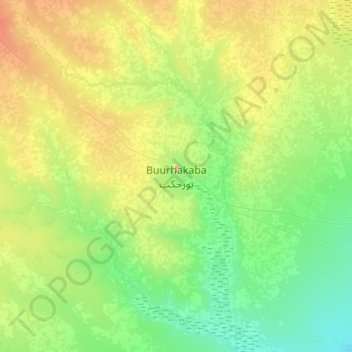 Buurhakaba topographic map, elevation, terrain