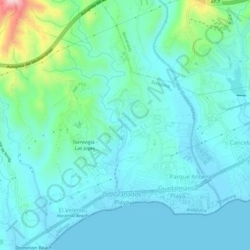 La Resina topographic map, elevation, terrain