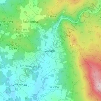 Gaisthal topographic map, elevation, terrain