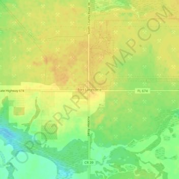 Fort Lonesome topographic map, elevation, terrain