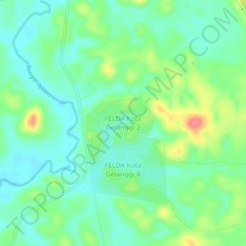 FELDA Kota Gelanggi 2 topographic map, elevation, terrain