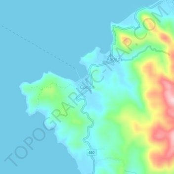 Codon topographic map, elevation, terrain