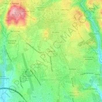 Cassanito topographic map, elevation, terrain