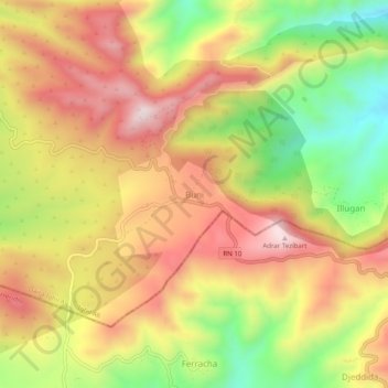 Bordj Boni topographic map, elevation, terrain