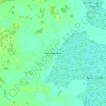 Богодуховка topographic map, elevation, terrain