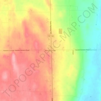 Benton Center topographic map, elevation, terrain