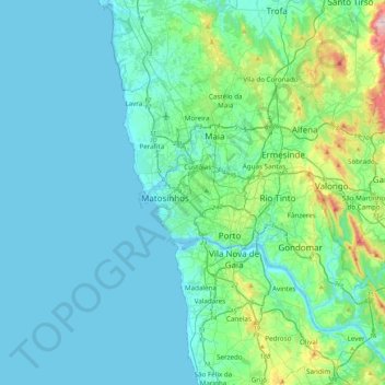 Senhora da Hora topographic map, elevation, terrain