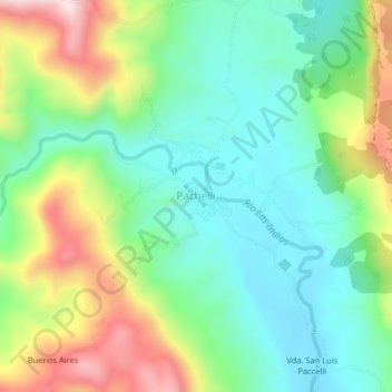 Pachelli topographic map, elevation, terrain