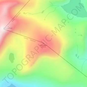 Haukefjellet topographic map, elevation, terrain