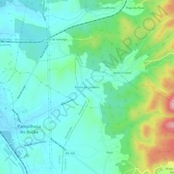 Póvoa do Loureiro topographic map, elevation, terrain