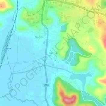 Verna topographic map, elevation, terrain