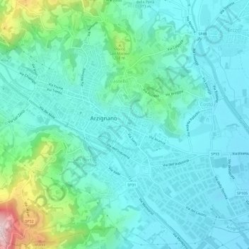 Villaggio Giardino topographic map, elevation, terrain