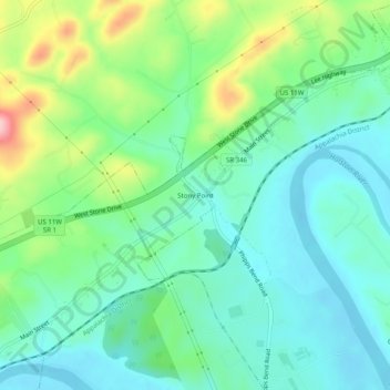 Stony Point topographic map, elevation, terrain