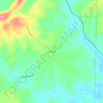 Cragford topographic map, elevation, terrain