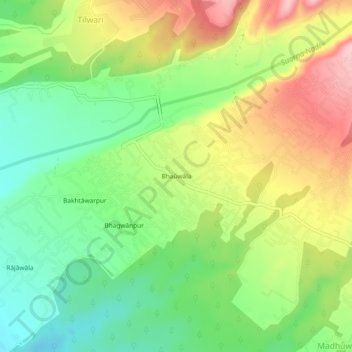 Bhaūwāla topographic map, elevation, terrain