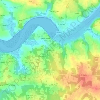 Vieille Roche topographic map, elevation, terrain