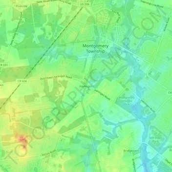 Harlingen topographic map, elevation, terrain