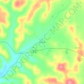 Springville topographic map, elevation, terrain
