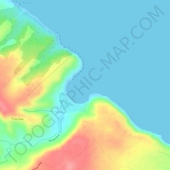 Moloaʻa Bay topographic map, elevation, terrain