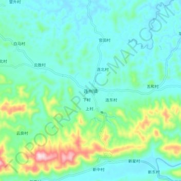 连州镇 topographic map, elevation, terrain