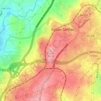 Corim topographic map, elevation, terrain