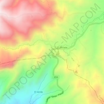 El Portete topographic map, elevation, terrain