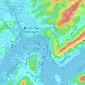 Saba topographic map, elevation, terrain