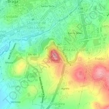 Picoto topographic map, elevation, terrain