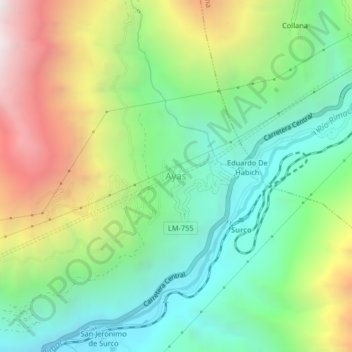 Ayas topographic map, elevation, terrain