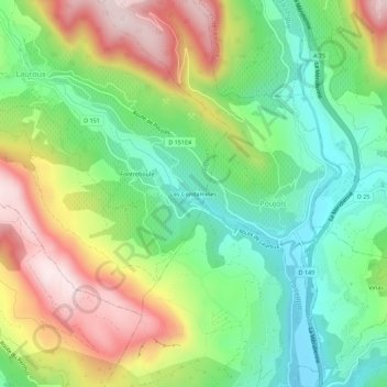 Les Condamines topographic map, elevation, terrain