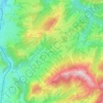 Trabers topographic map, elevation, terrain