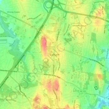 Latham topographic map, elevation, terrain