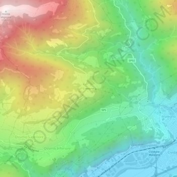 Creelone topographic map, elevation, terrain