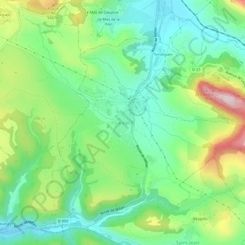 Lauras topographic map, elevation, terrain