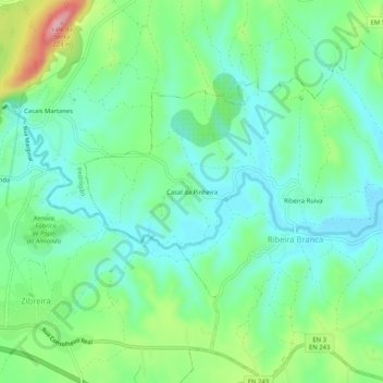Casal da Pinheira topographic map, elevation, terrain