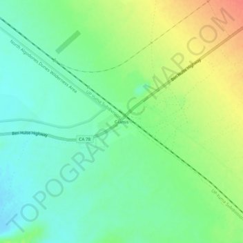 Glamis topographic map, elevation, terrain