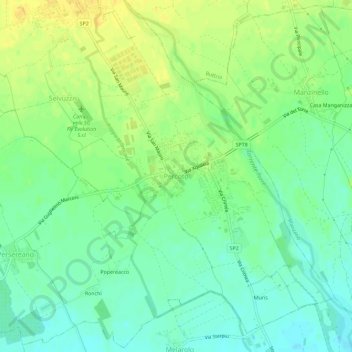 Percoto topographic map, elevation, terrain